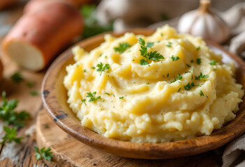 Traditional southern garlic mashed potatoes made with red potatoes skin on