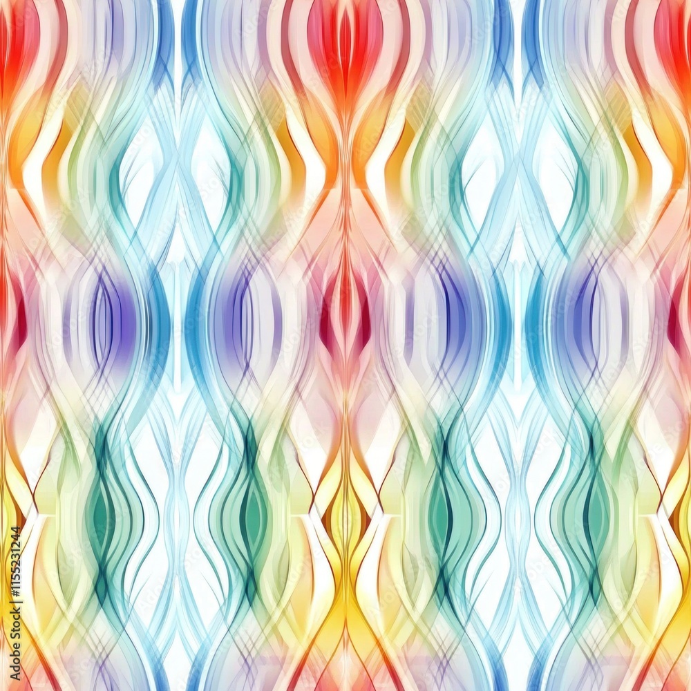 Poster colorful wavy stripes creating a seamless abstract pattern
