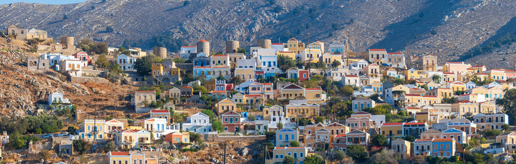 Obraz premium Symi Island harbour view in Greece