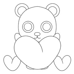Coloring picture of a teddy bear saying I love you