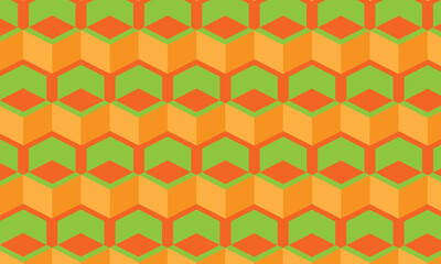 Orange pink 3d cubes black