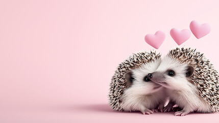 hedgehog on a pink backround