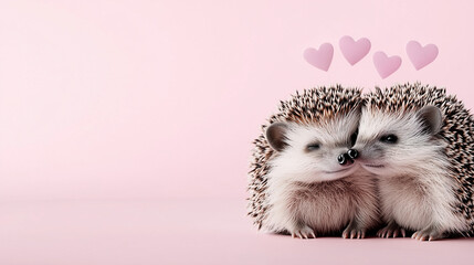 hedgehog on a pink backround