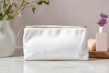 Elegant Cosmetic Bag with Zipper for Makeup and Beauty Tools with Stylish and Versatile Design