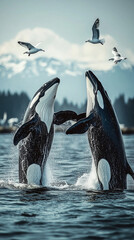 Obraz premium dolphin jumping out of water