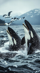 Obraz premium dolphin jumping out of water