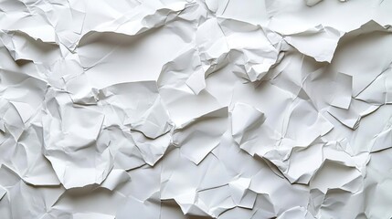 a close up of a white wall with a bunch of crumpled paper