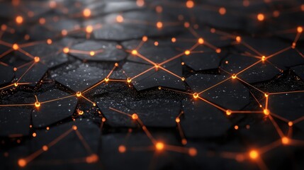 3D-rendered cloud computing network with glowing connections