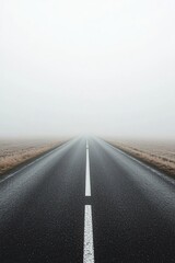 Fototapeta premium arafed road with a single line of white lines on the middle