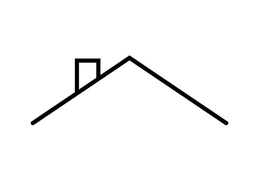 Icono negro de tejado de una casa