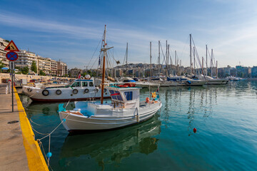 Fototapeta premium The Piraeus Marina view in Greece