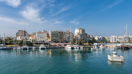 Fototapeta premium The Piraeus Marina view in Greece