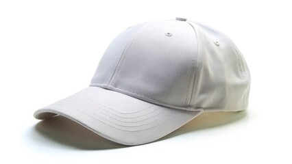 A black cotton baseball cap with a visor, isolated on a white background, is a classic piece of sports headwear often used as a fashion accessory or for sun protection