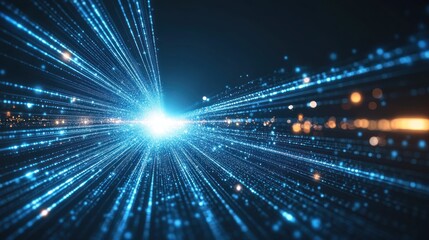 Obraz premium Abstract Digital Tunnel: A Journey Through Cyberspace