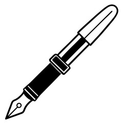 Fountain Pen Line Art Vector Design