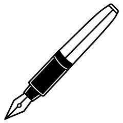 Fountain Pen Line Art Vector Design