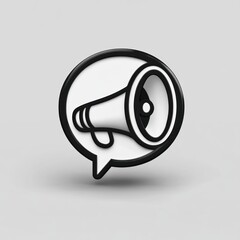 Fototapeta premium Megaphone in speech bubble, announcement concept.