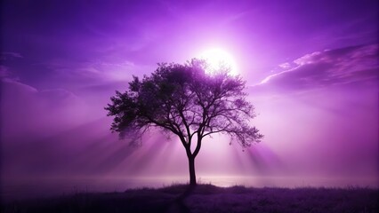 Abstract Violet Silhouette Photography: Purple Haze, Shadow Art, Mystical Background