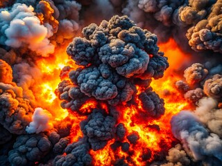 Apocalyptic Inferno: Bird's Eye View of Catastrophic Fire and Smoke
