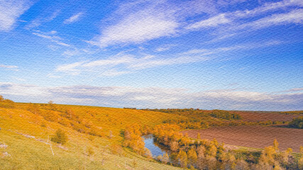 Beautiful landscape with a river running through it