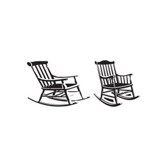 Rocking Chair silhouette vector icon symbol design illustration