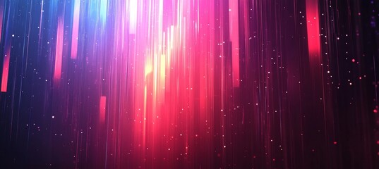 Abstract Background with Vibrant Red and Blue Vertical Lines, Digital Data Stream Concept