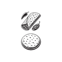 Tortilla icon vector symbol design art illustration