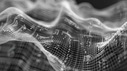 closeupA whimsical wireframe mesh illustration of a music box, filled with delicate details and a sense of wonder  ,AI Music Technology