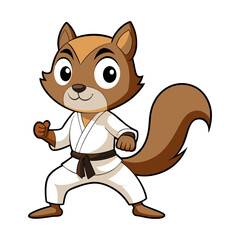 a squirrel wearing a martial arts uniform vector illustration