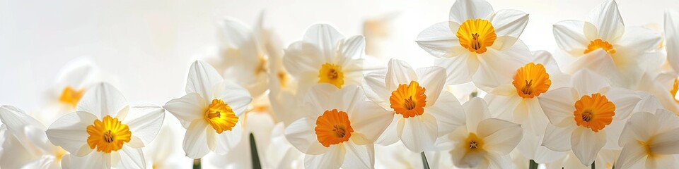Fototapeta premium Close-up of the daffodils. Spring background, banner, wallpaper, poster