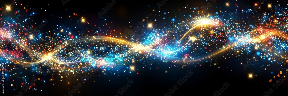 Poster sparkling swirls of light an abstract background of flowing energy and dynamic illumination
