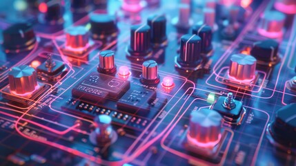 closeupA wireframe mesh rendering of a live music performance, capturing the energy and excitement of the musicians and audience ,Sound-Engineer