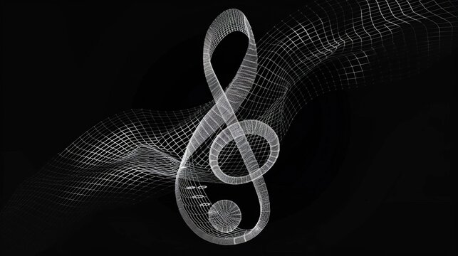 closeupA whimsical wireframe mesh illustration of a music box, filled with delicate details and a sense of wonder  ,AI Music Technology