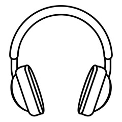 Headphones Line Art Vector Design