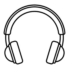 Headphones Line Art Vector Design