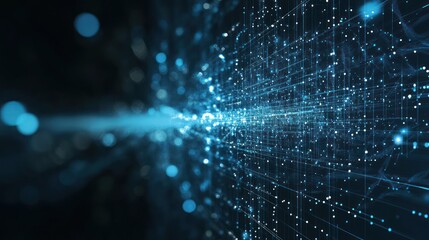 Abstract Blue Digital Network