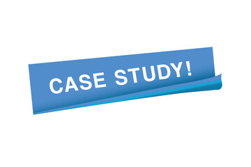 Case study banner vector modern sticker icon, label design. Advertising template.