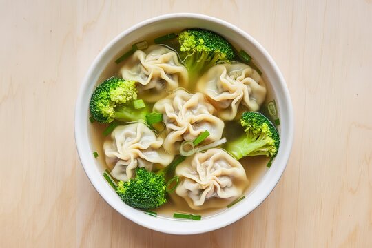 a bowl of dumpling soup