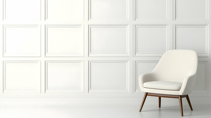 White Chair, 3D Render, Minimalist Room
