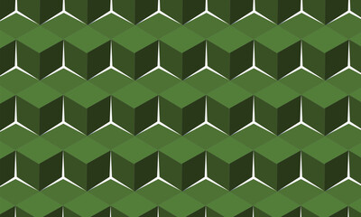  Vector geometric green cubes pattern, abstract seamless background