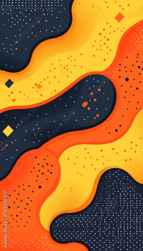 Poster dynamic abstract background with vibrant colors and flowing shapes, ideal for marketing and design