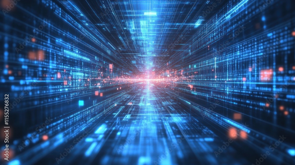 Poster digital data stream: a journey through cyberspace