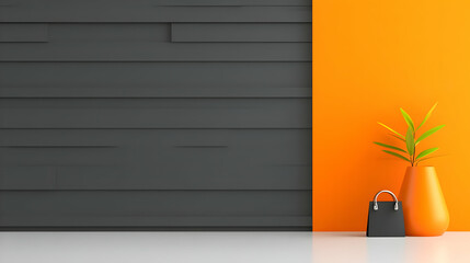 Modern Orange Grey 3D Background Illustration