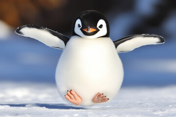 Fototapeta premium penguin on snow