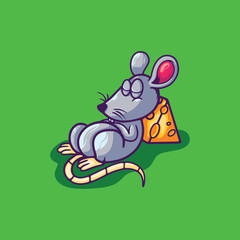 Mouse and Cheese Cartoon