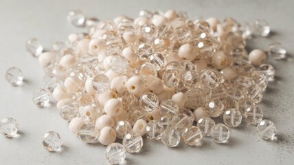 500 Pcs White Crystal Glass Beads for Jewelry Making &ndash; Multi-Size Faceted Beads for DIY Necklaces, Bracelets, Earrings & Crafts &ndash; Sparkling Premium Quality Accessories for Creative Handmade Designs.