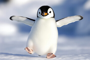 Fototapeta premium penguin on snow