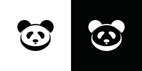 simple panda head logo vector