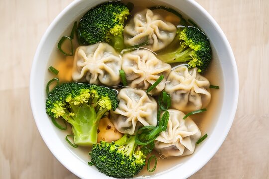 a bowl of dumpling soup