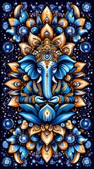 Obraz premium Mystical Portrayal of Lord Ganesha and Sea Goddess